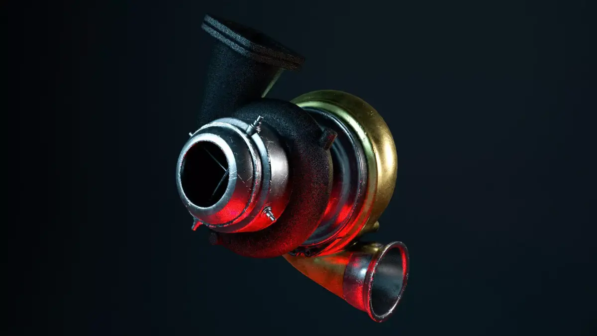 Turbocharger - car part Low-poly 3D model