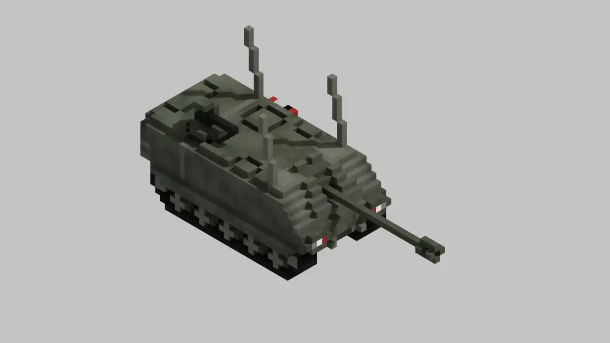 AMX 10M Acra Tank Voxel Low-poly 3D model