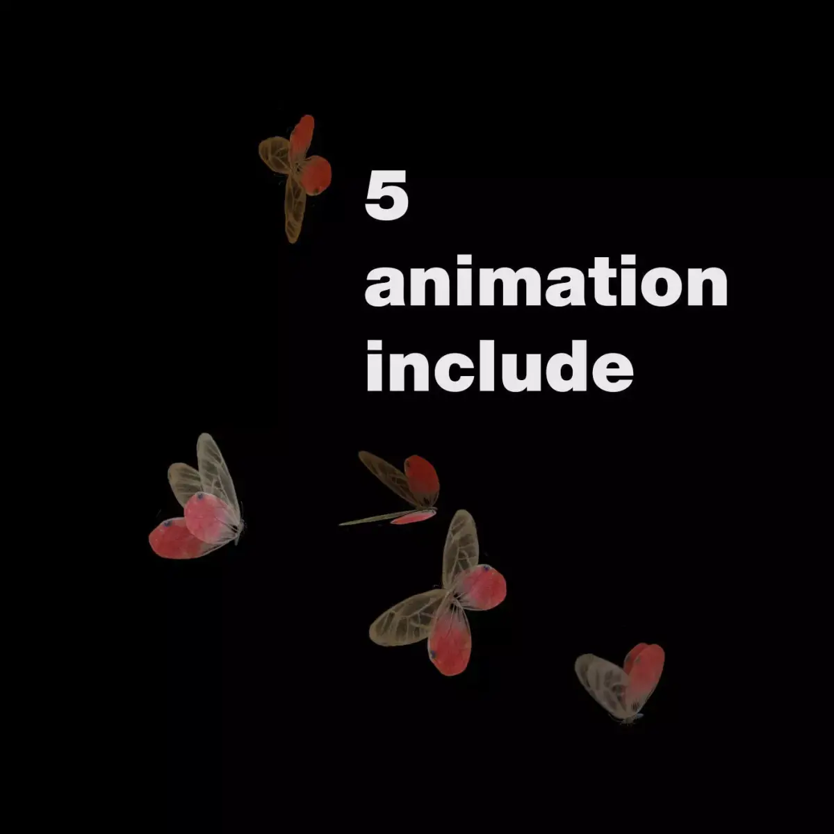 Butterflies Animated  3D model