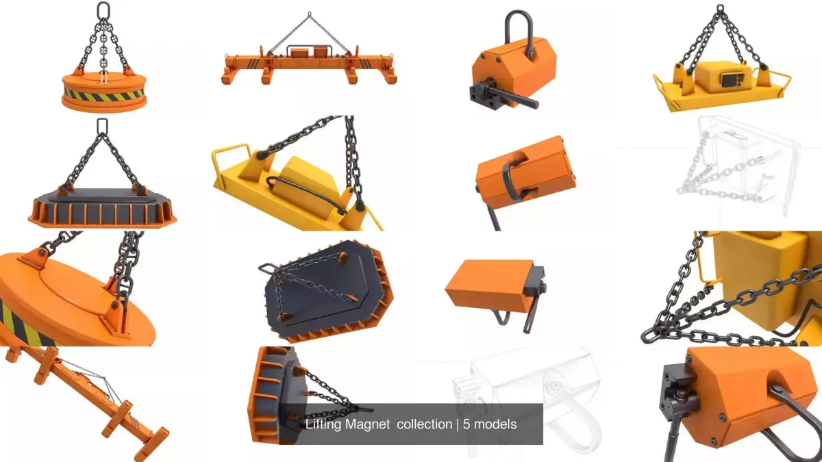 Lifting Magnet  collection 3D Model Pack