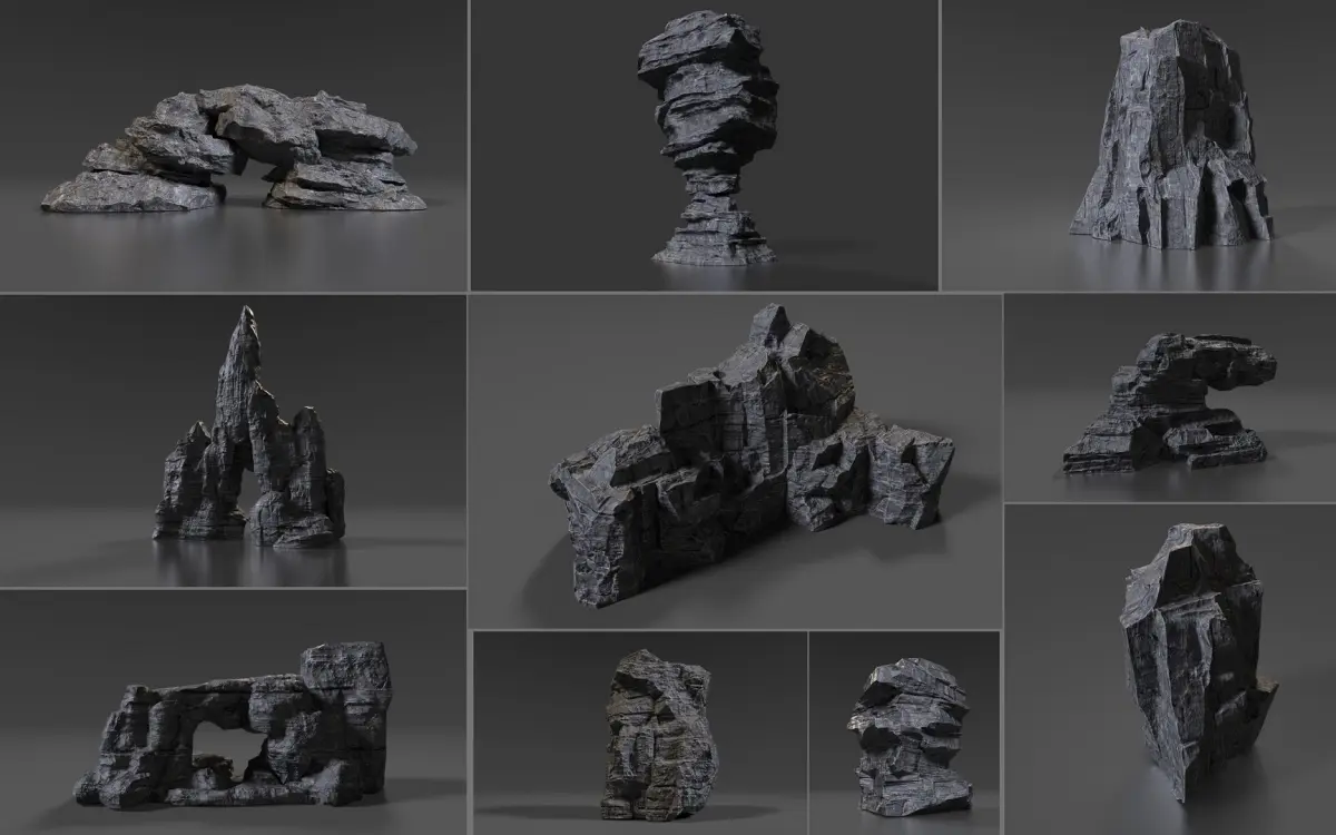 Cliff Rock Collection 3D model