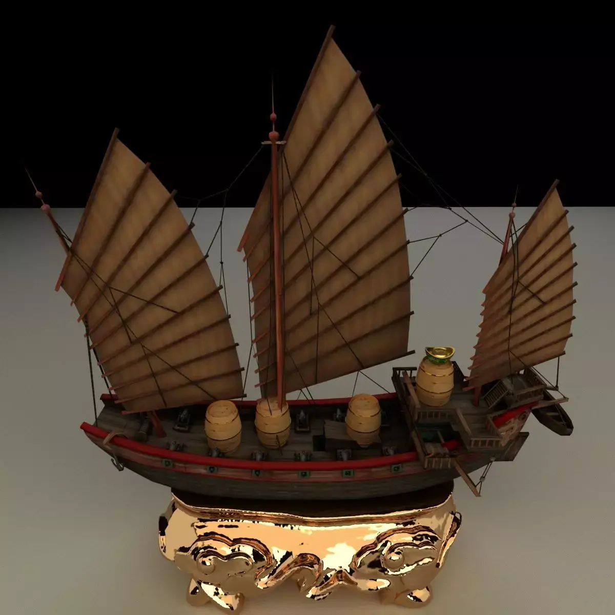 Chinese Junk Boat 3D model purchase