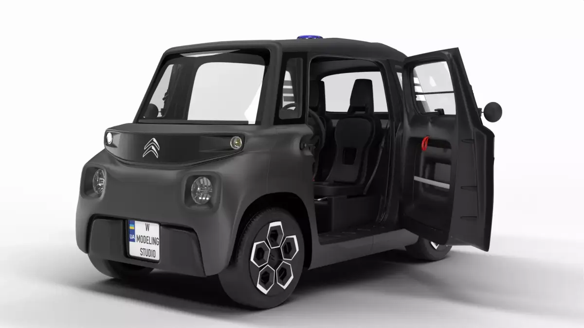 Citroen Ami 2020 Police HQ interior 3D model purchase