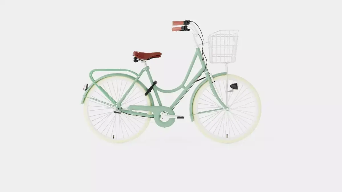 Green Bicycle Low-poly 3D model