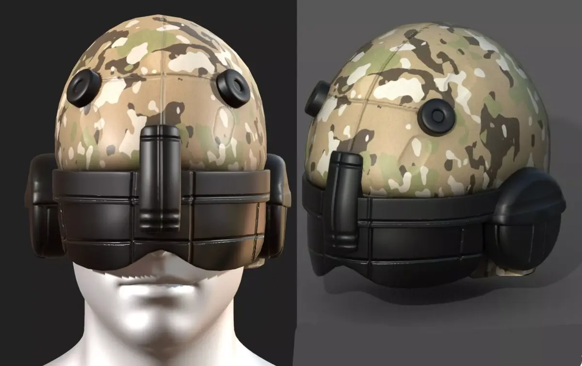 Helmet scifi fantasy futuristic military combat  Low-poly 3D model get