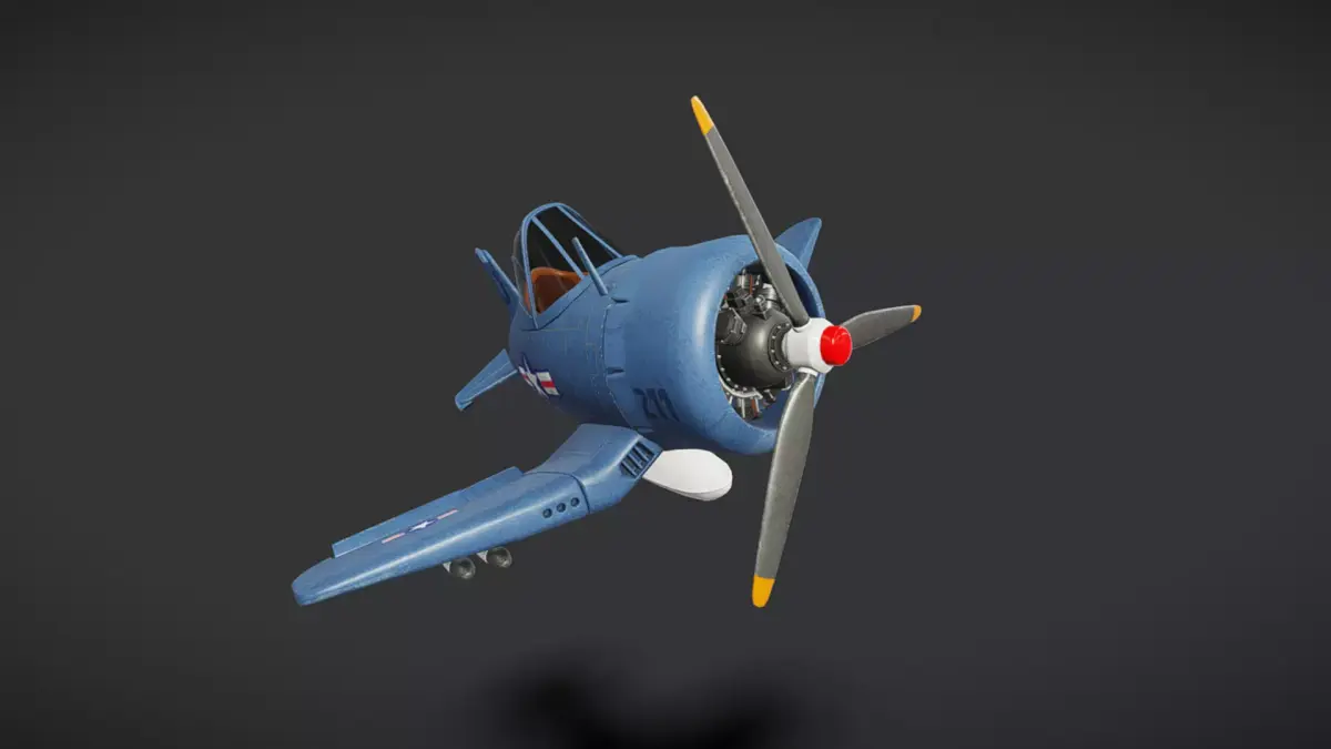 Plane Egg F4U Corsair  Low-poly 3D model