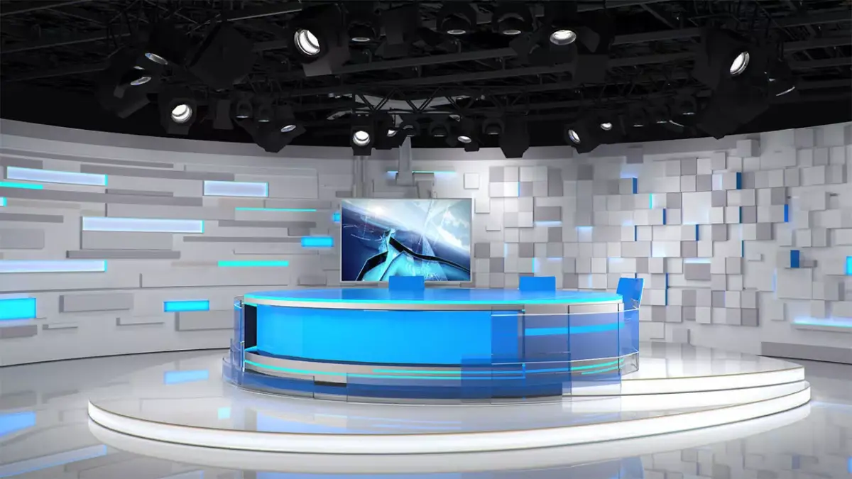 Virtual TV Studio 02 PBR Low-poly 3D model
