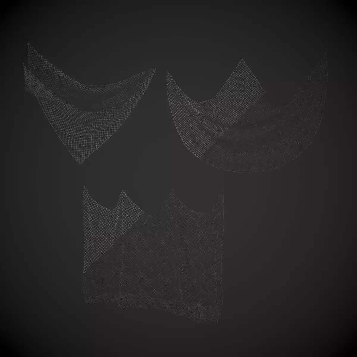 Fishing Net - Intact and Damaged Low-poly 3D model