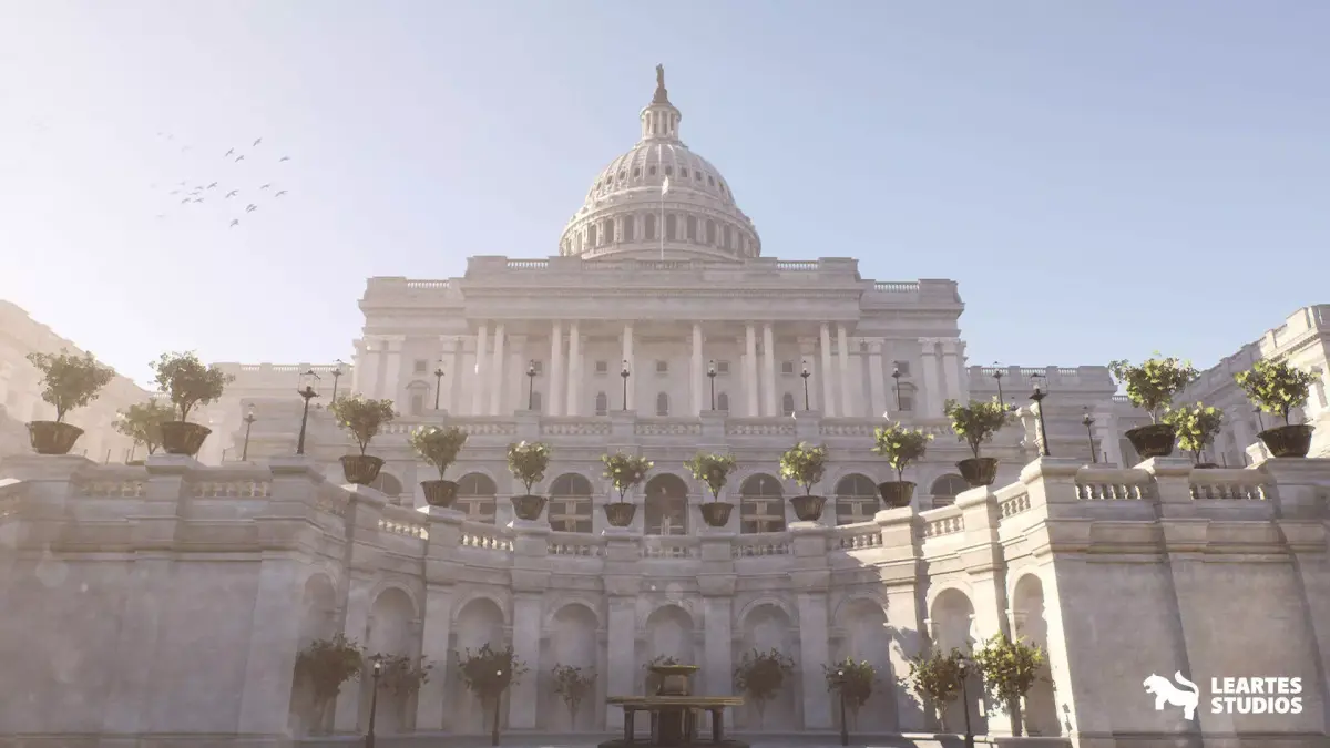 US Capitol Exterior Environment  Low-poly 3D model