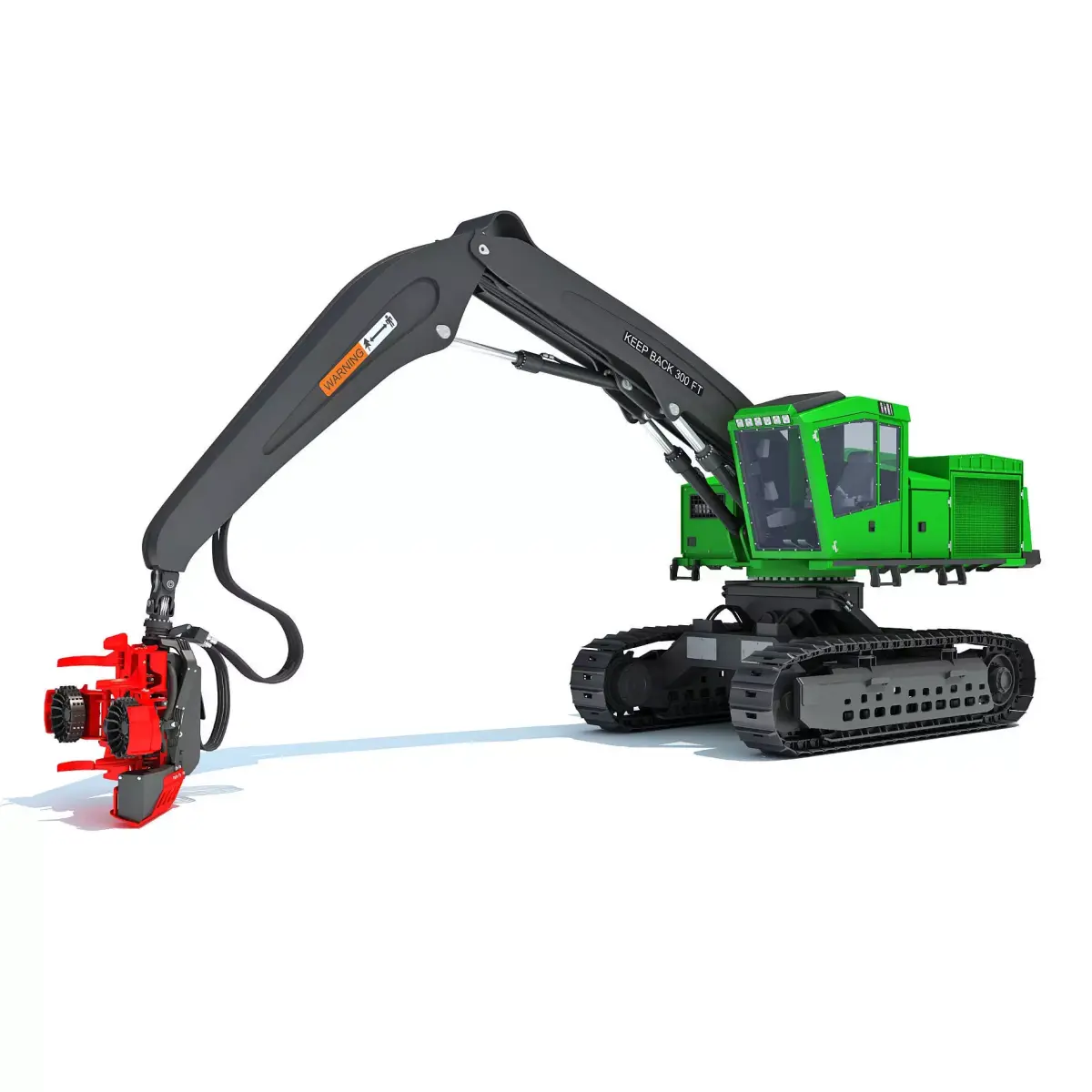 Tracked Forestry Harvester 3D model