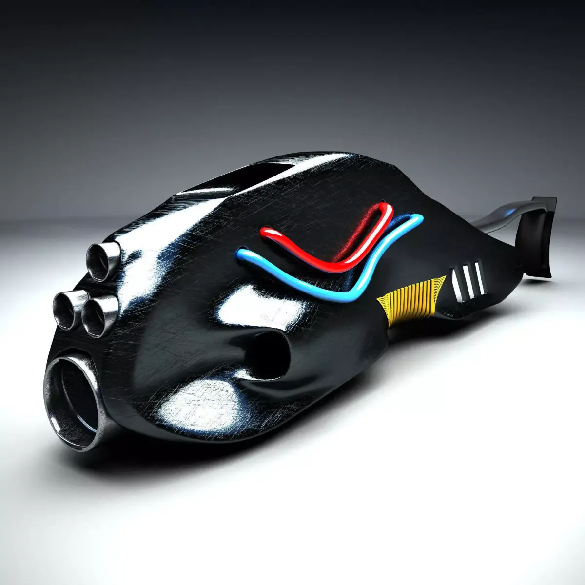Space grenade gun Low-poly 3D model