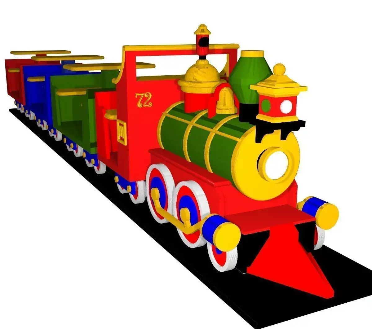 3D train toy Low-poly 3D model