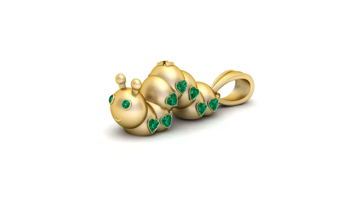 Caterpillar Pendant 3D Printable Model 3D print model