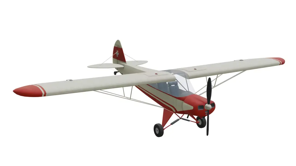 Piper PA18 Super Cub Low-poly 3D model
