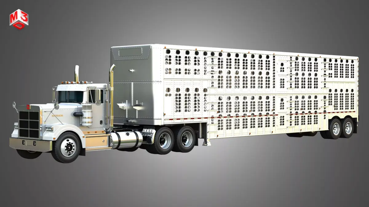 Marmon  Truck - Day Cab Truck with Silverstar Trailer 3D Model Pack