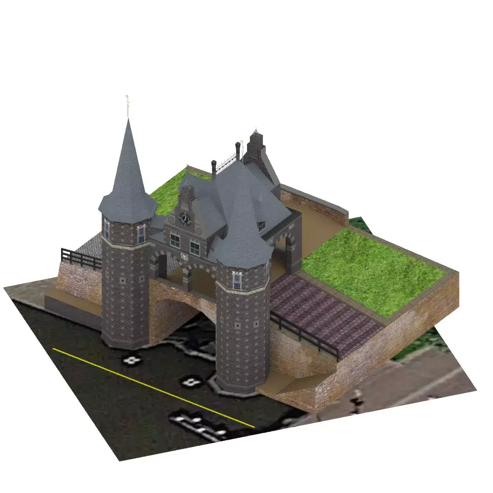Waterport model game ready castle in netherlands Low-poly 3D model