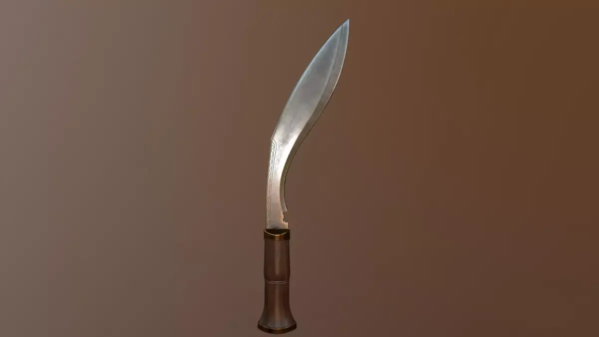 Kukri Tactical Knife Low-poly 3D model