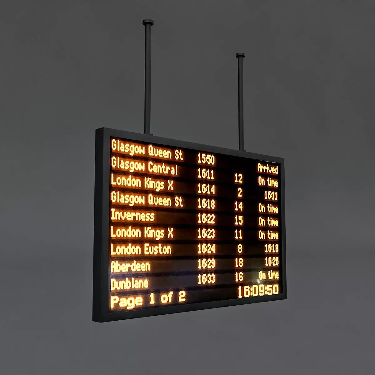 airport digital signage Low-poly 3D model