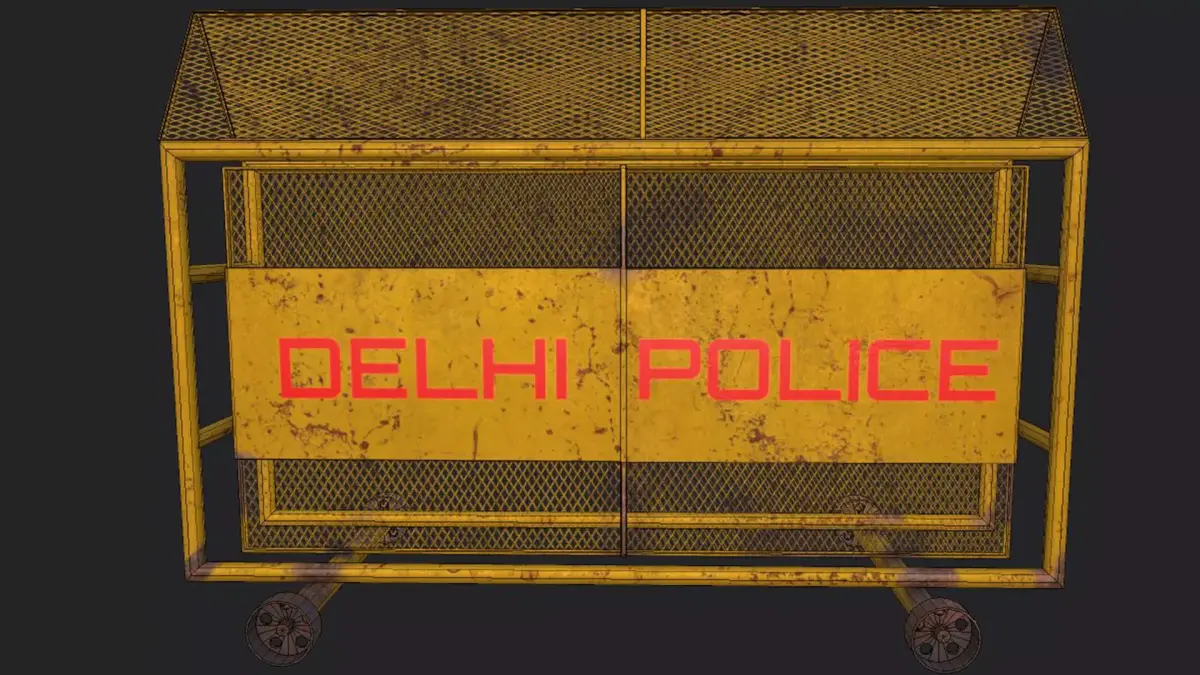 Police Barrier Low-poly 3D model purchase