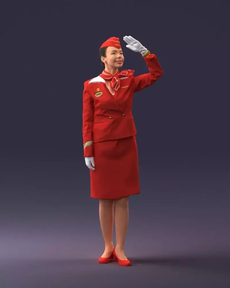 000135 Professional Flight Attendant 0614 3D model