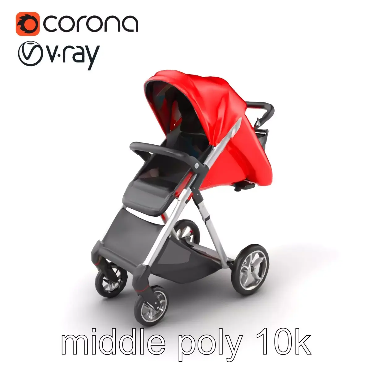 Sporty Stroller Aerodynamic Design Model Pack Low-poly 3D model