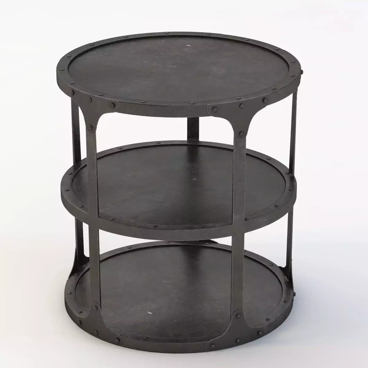 Industrial Riveted Side Table 3D model