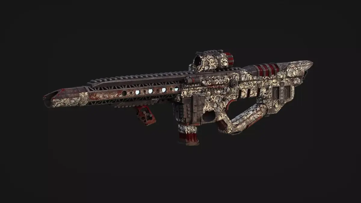 M4-HM Sniper Rifle Skullcrasher Low-poly 3D model
