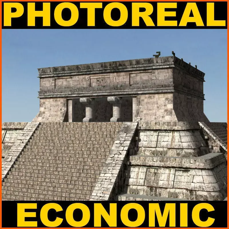 Photoreal Mayan temple - 3d model 3D model