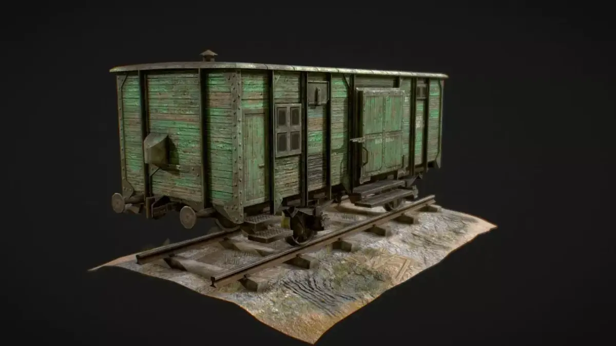 Railway carriage Free low-poly 3D model