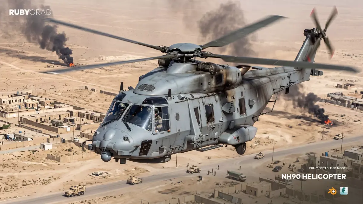 NH90 Tactical Helicopter 3D model purchase