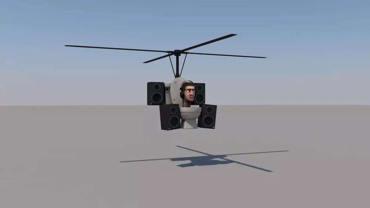 Skibidi Toilet Helicopter Low-poly 3D model Low-poly 3D model