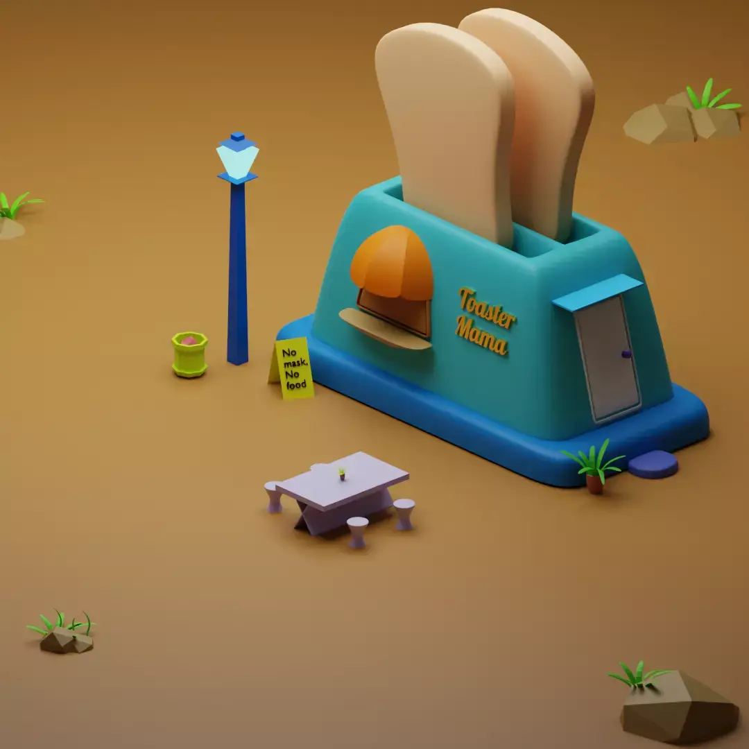 Toaster House  Low-poly 3D model