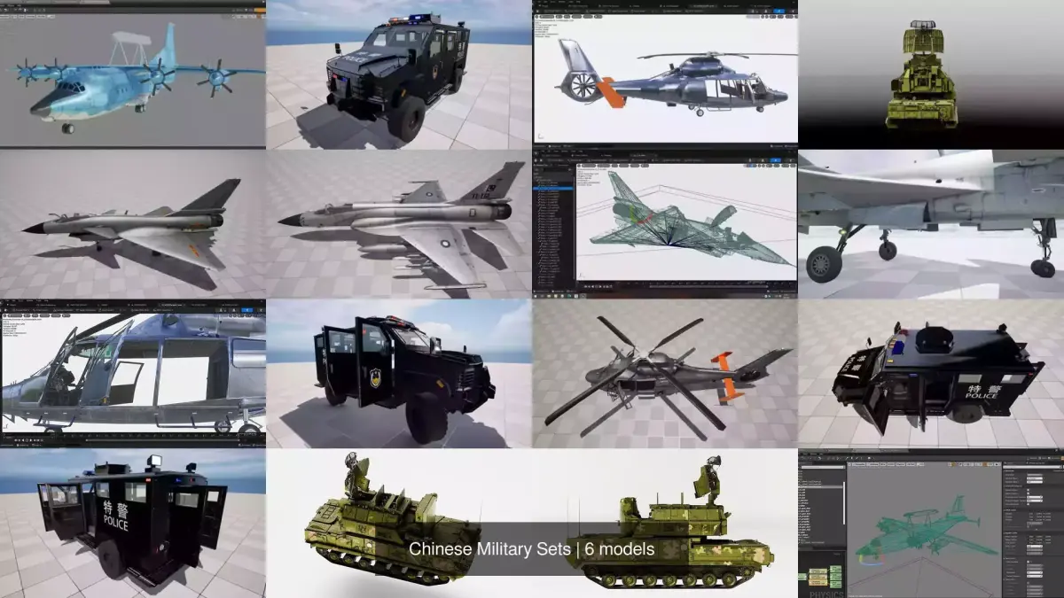 Chinese Military Sets 3D Model Collection