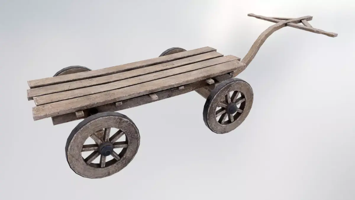 Wooden Wagon Low-poly 3D model purchase
