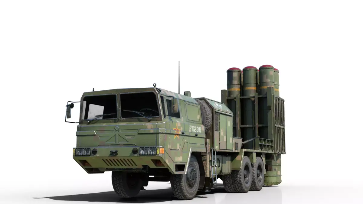 4 coatings of China HQ16 HQ-16 air defense missile Launcher Low-poly 3D model