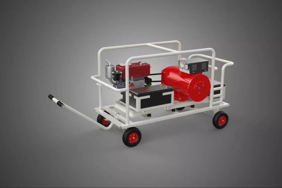 DIESEL AUTOMATIC ELECTRIC MOTOR STARTER DYNAMO FLYWHEEL GENSET 3D model