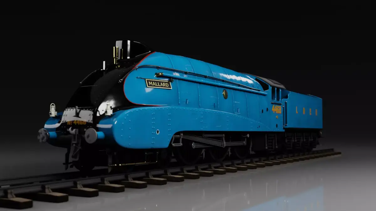 Mallard steam train 3D model