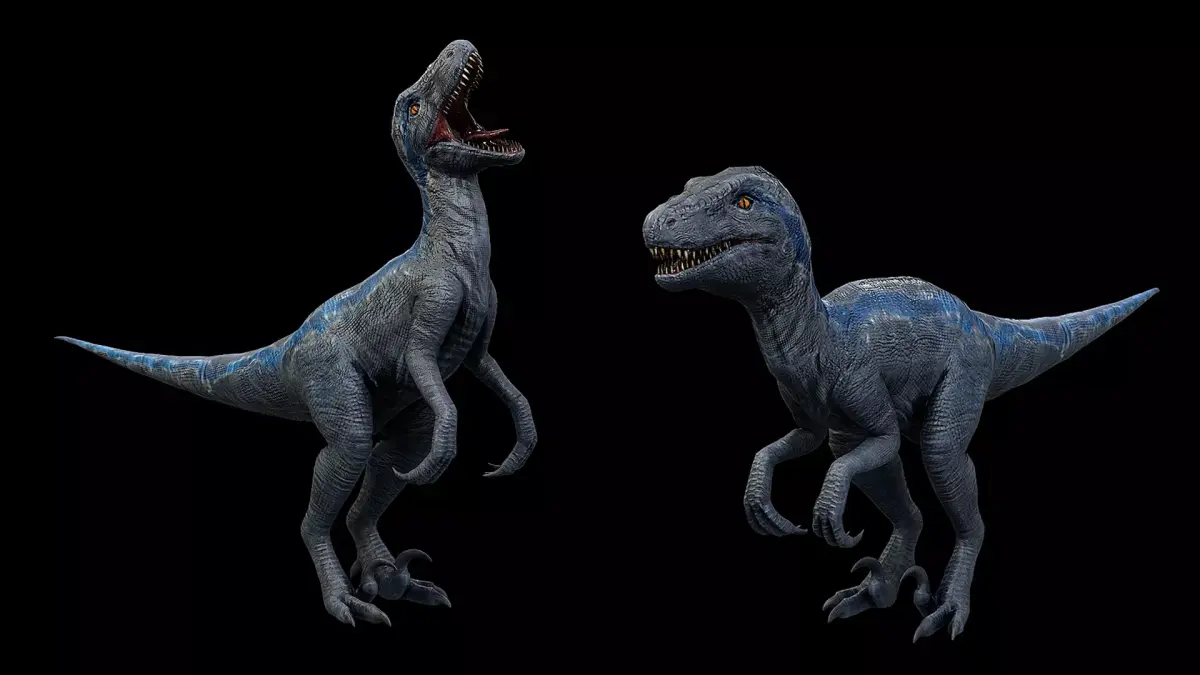 Blue Raptor - Velociraptor  Low-poly 3D model
