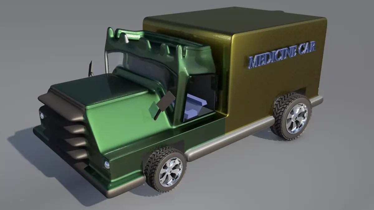 Box van truck 3d game Low-poly 3D model
