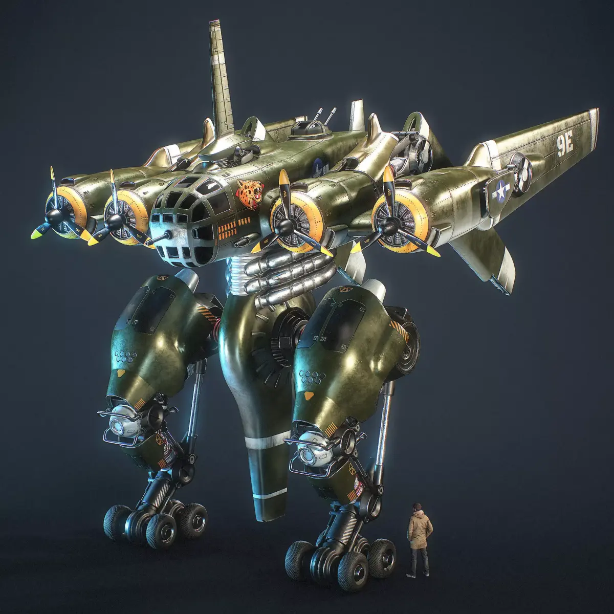 Mecha B-24 Liberator 3D model