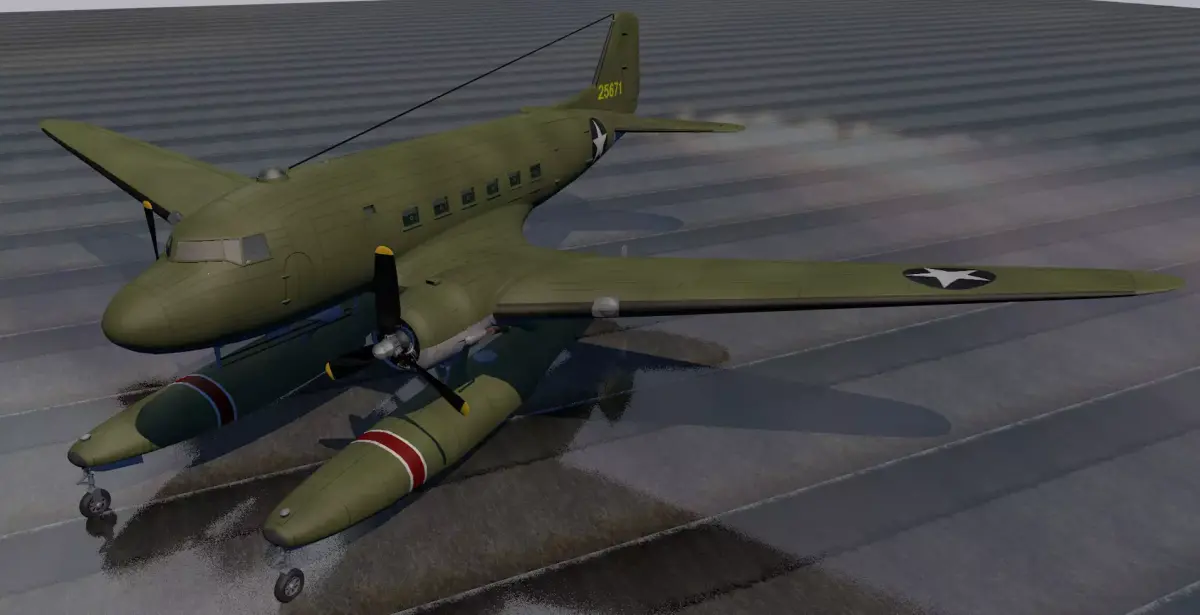 Douglas XC-47C Floatplane 3D model
