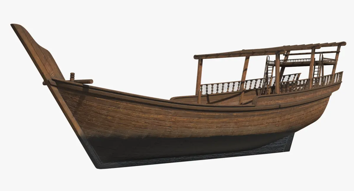 Traditional Arabic Wooden Boat 3D model