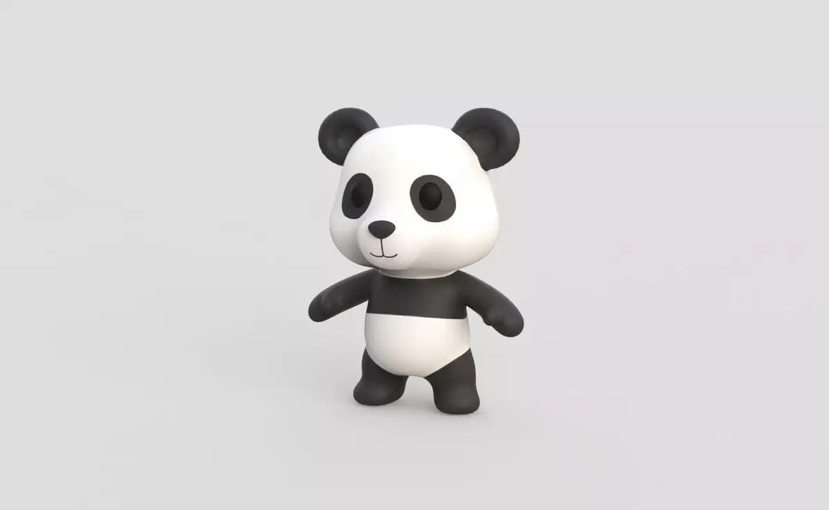 Little animal baby - Panda cute - Character002 Low-poly 3D model