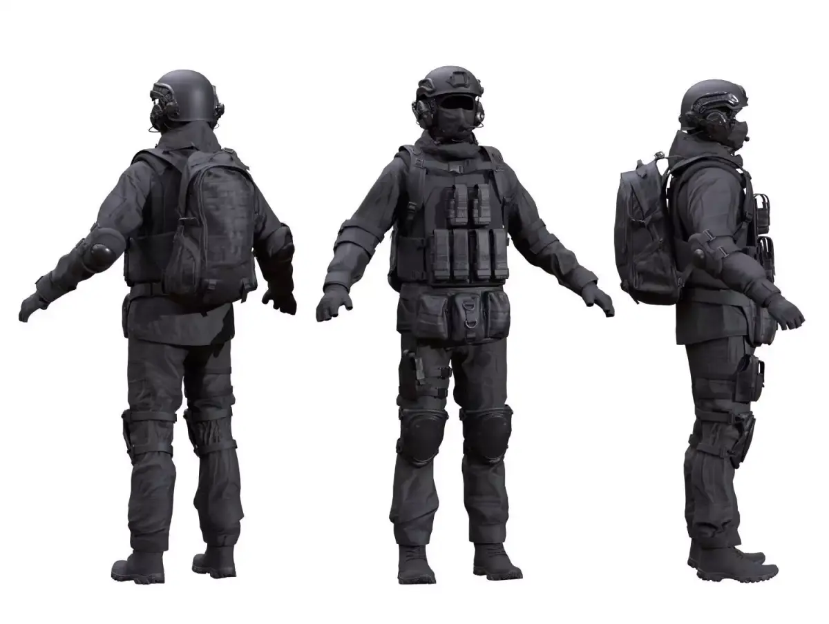 Male Military Outfit 4 Low-poly 3D model