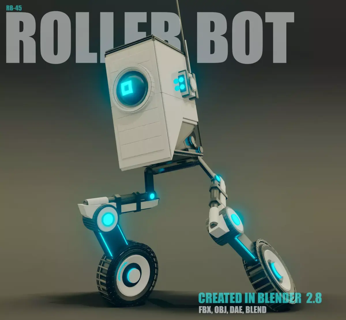 Rigged Rollor Bot 3D model