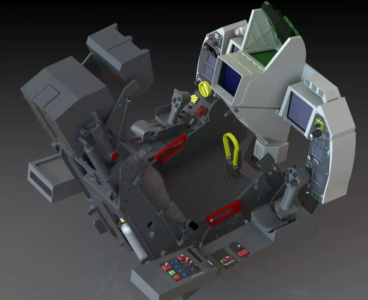 Dassault Rafale complete cockpit Mk16F seat 3D print model