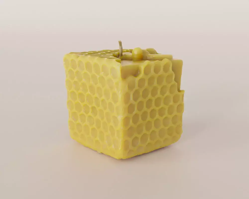 Photoscanned Beeswax Honey Candle 3D model