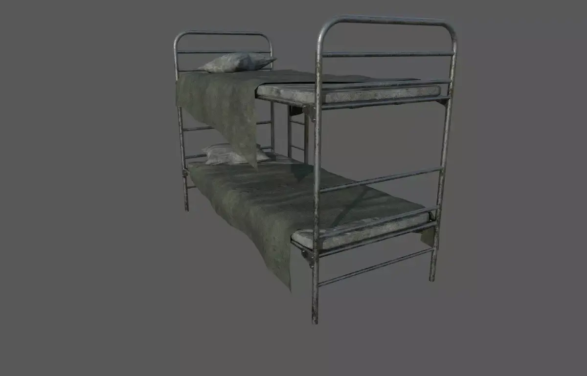Military Bed 02 Low-poly 3D model
