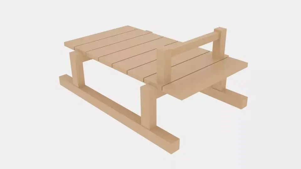  Simple Wood Sledge  Free low-poly 3D model