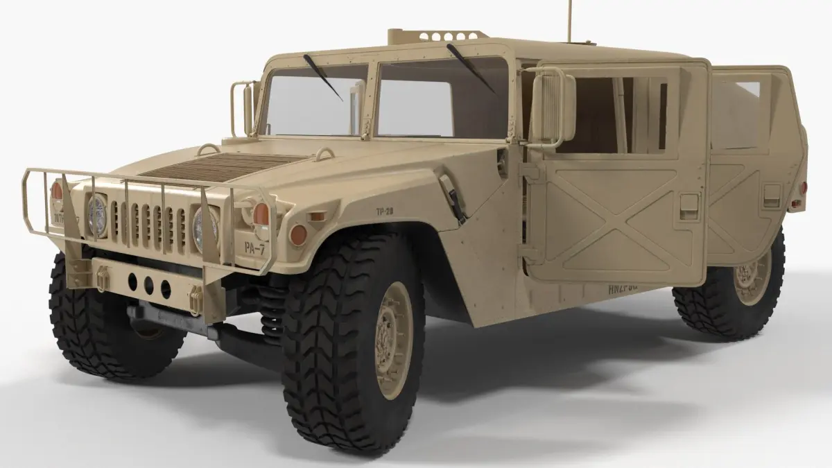 Military Humvee Vehicle Rigged for Cinema 4D 3D model